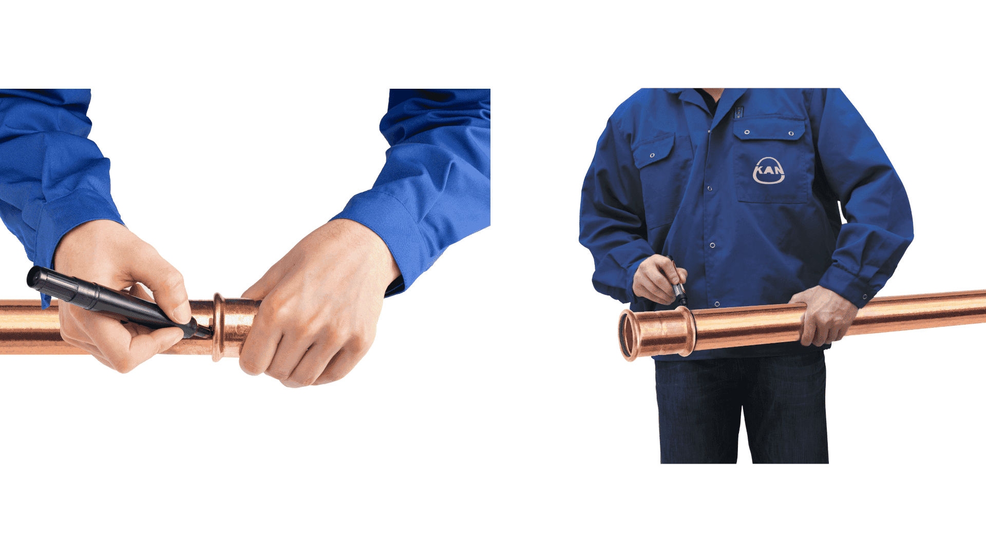 KAN-therm - Система Copper -  Монтаж крок 5 - Відмітити глибину вставки труби у фітинг
